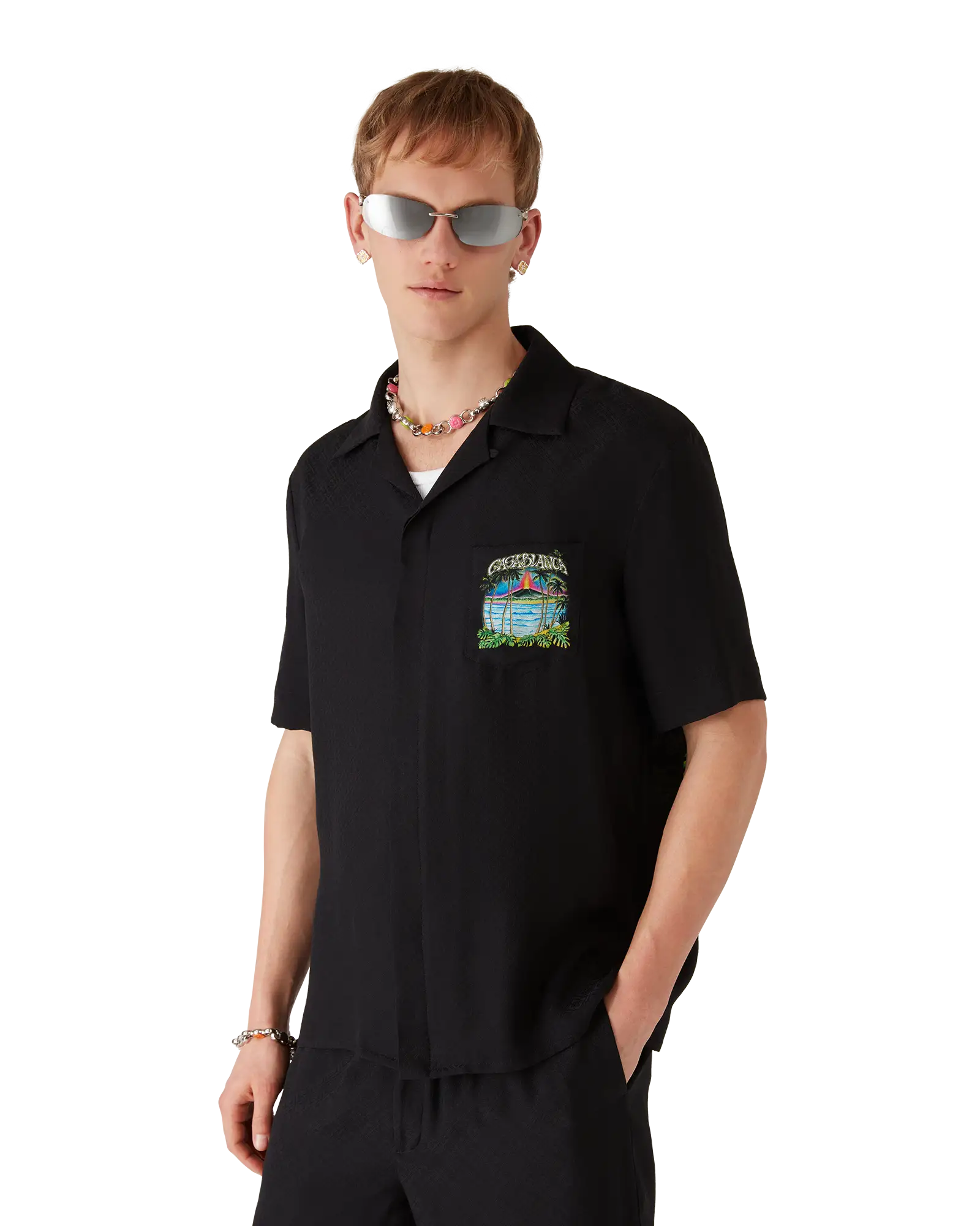 Volcano Short Sleeve Jacquard Shirt - Image 4
