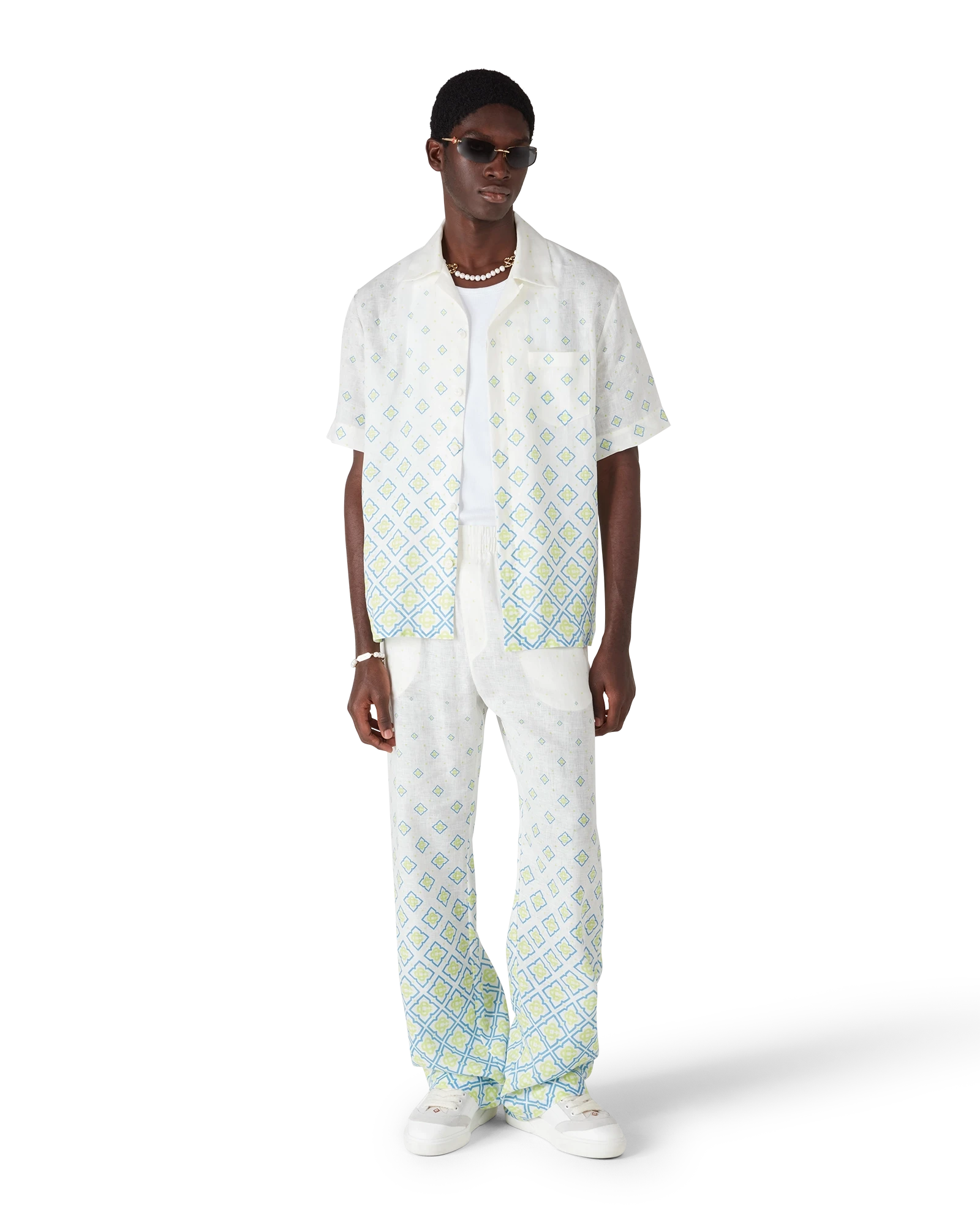 Degrade Monogram Short Sleeve Linen Shirt - Image 2