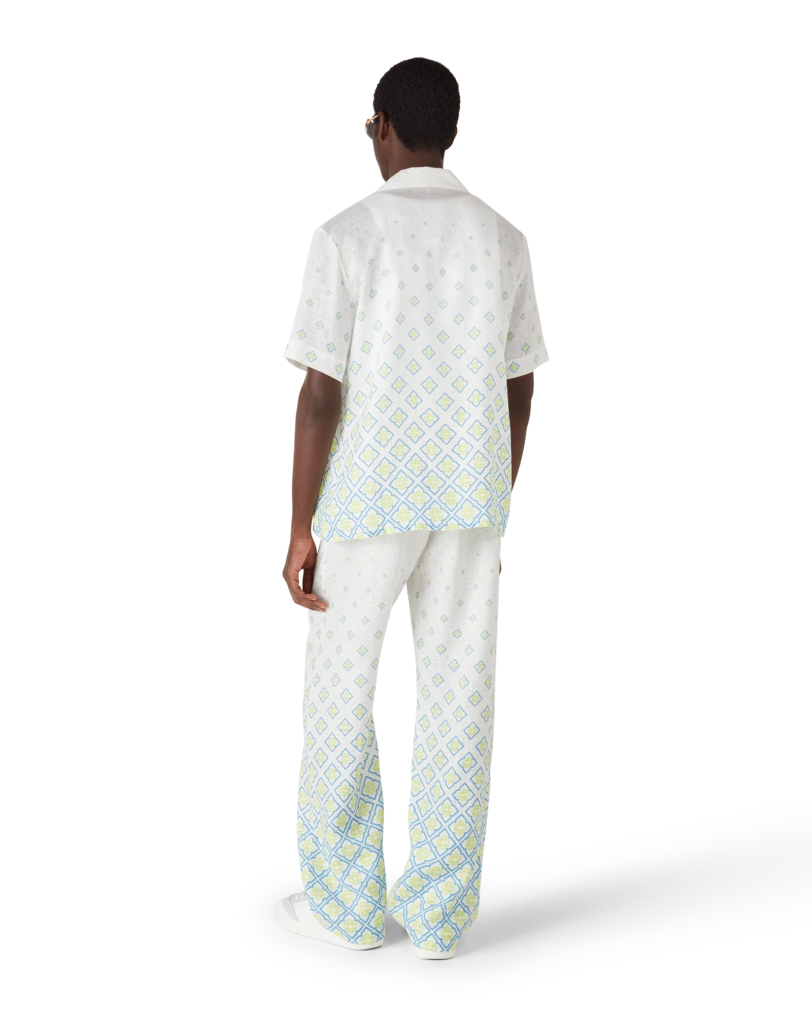 Degrade Monogram Short Sleeve Linen Shirt - Image 3