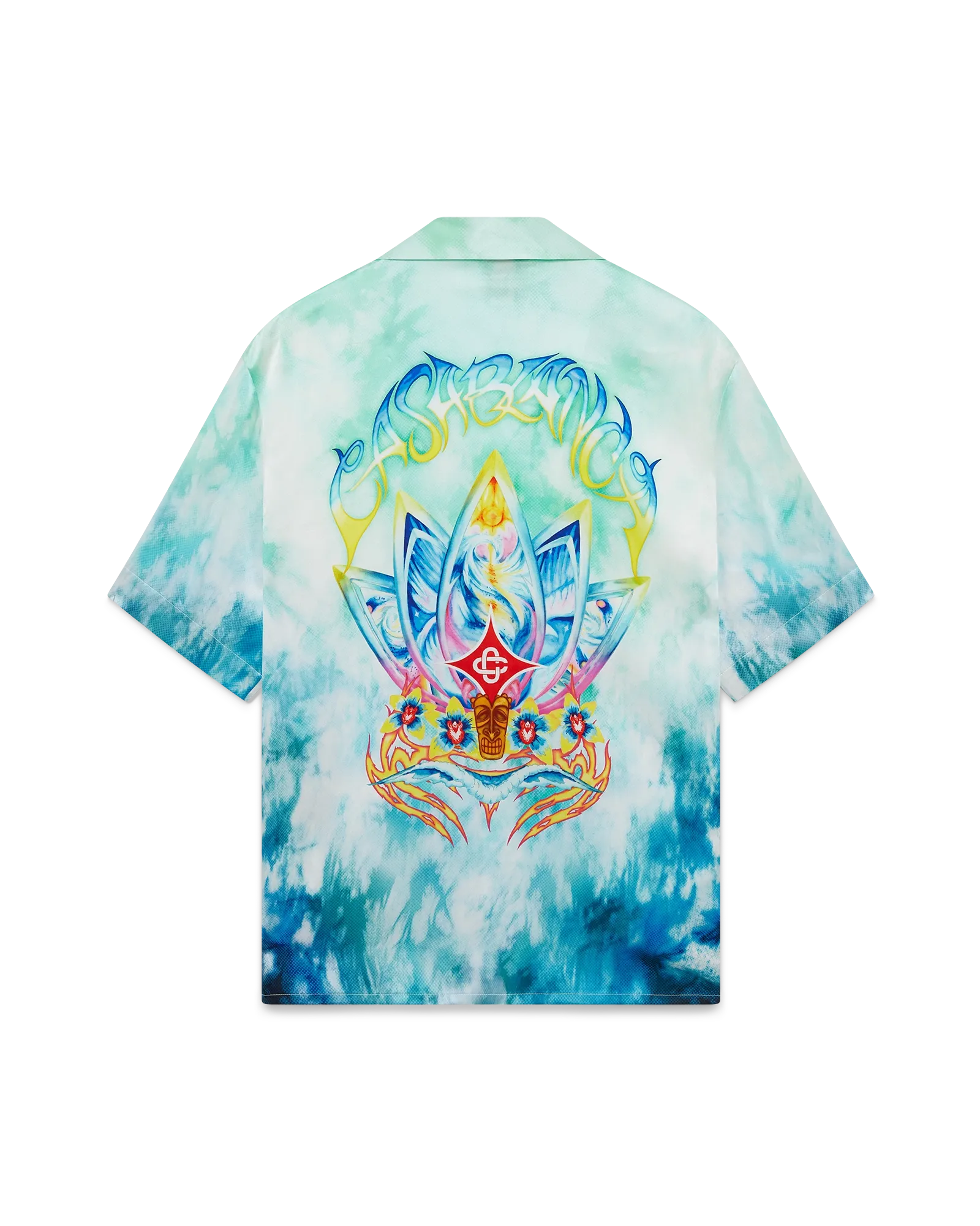 Surf Lotus Short Sleeve Silk Shirt - Image 6