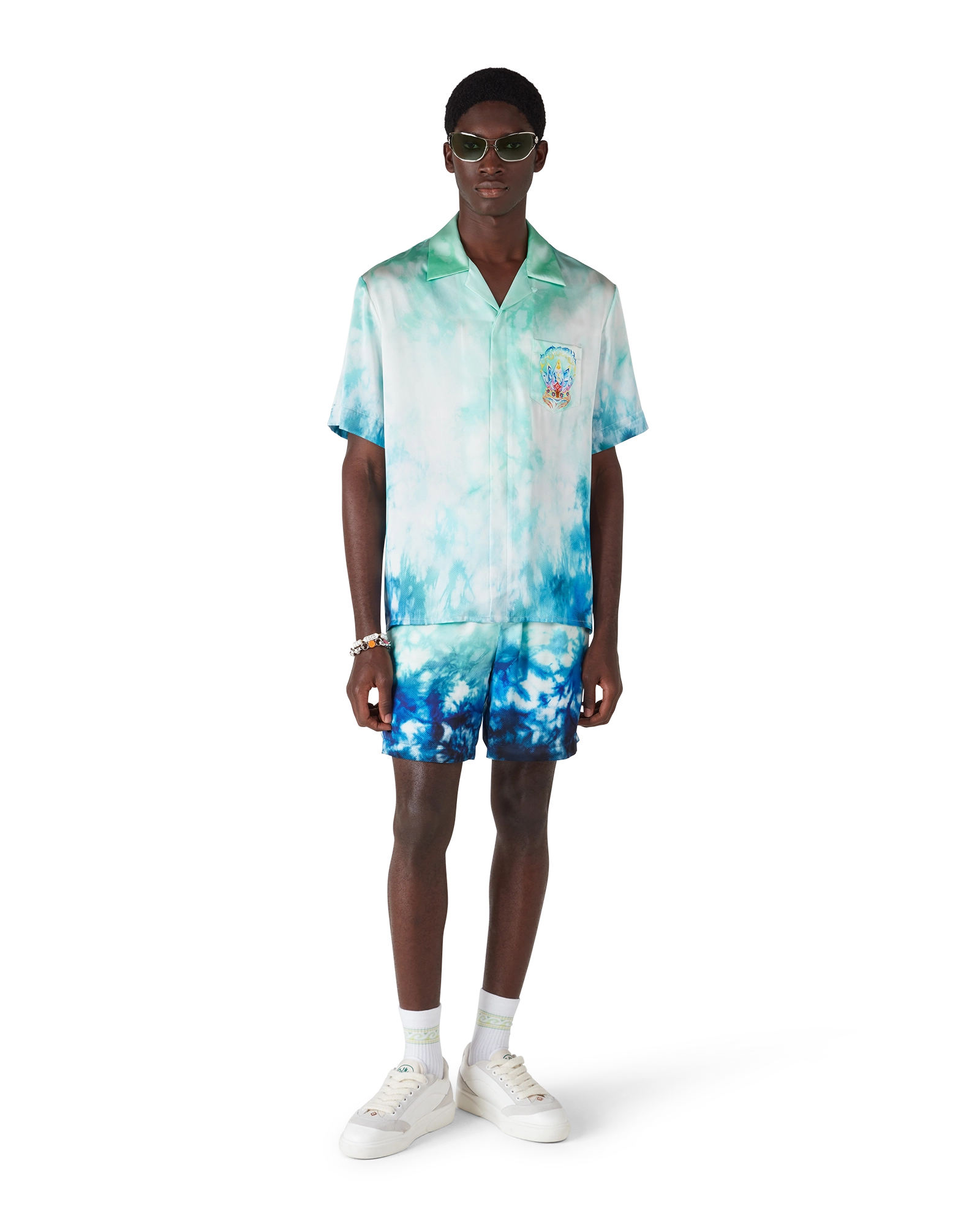 Surf Lotus Short Sleeve Silk Shirt - Image 2