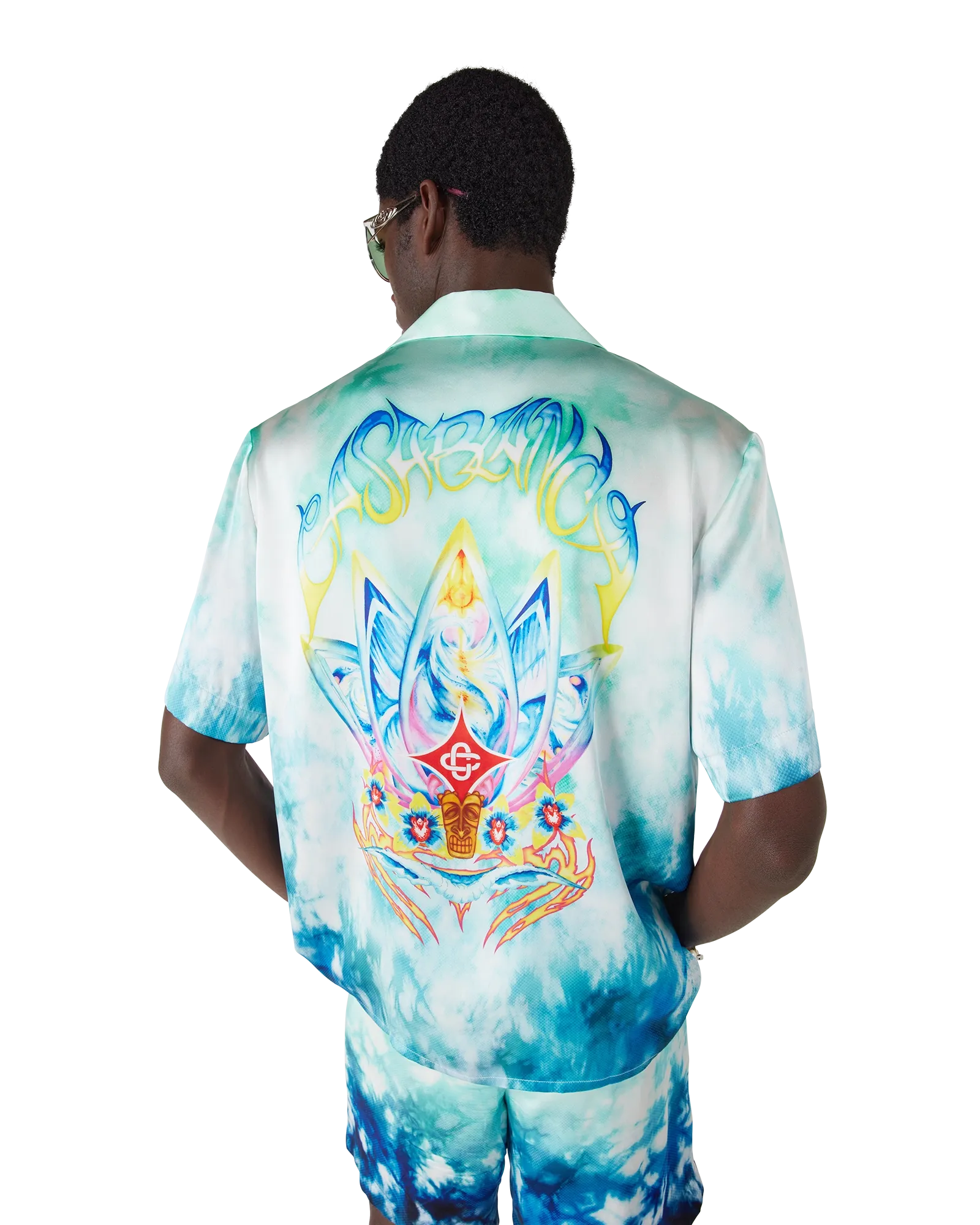 Surf Lotus Short Sleeve Silk Shirt - Image 5