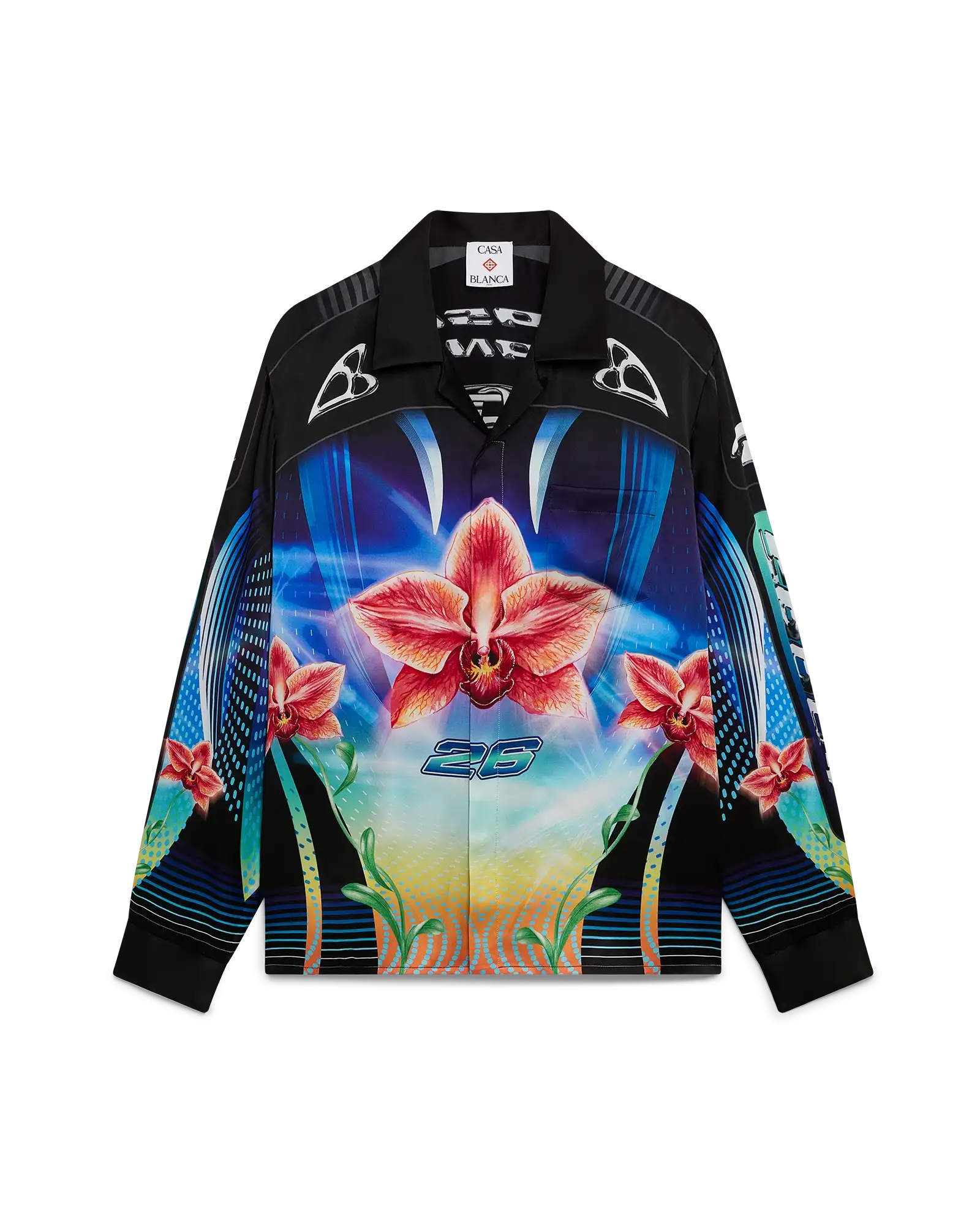 Orchid Racer Long Sleeve Silk Shirt