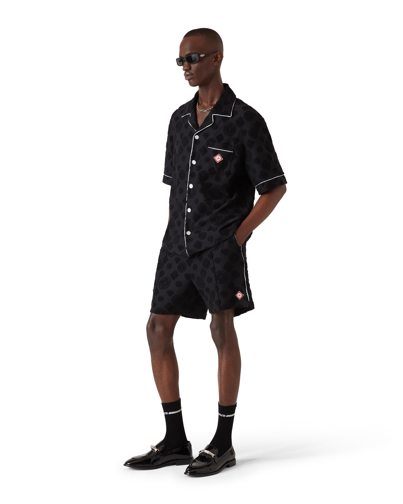 Towelling Monogram Short Sleeve Shirt - Image 2
