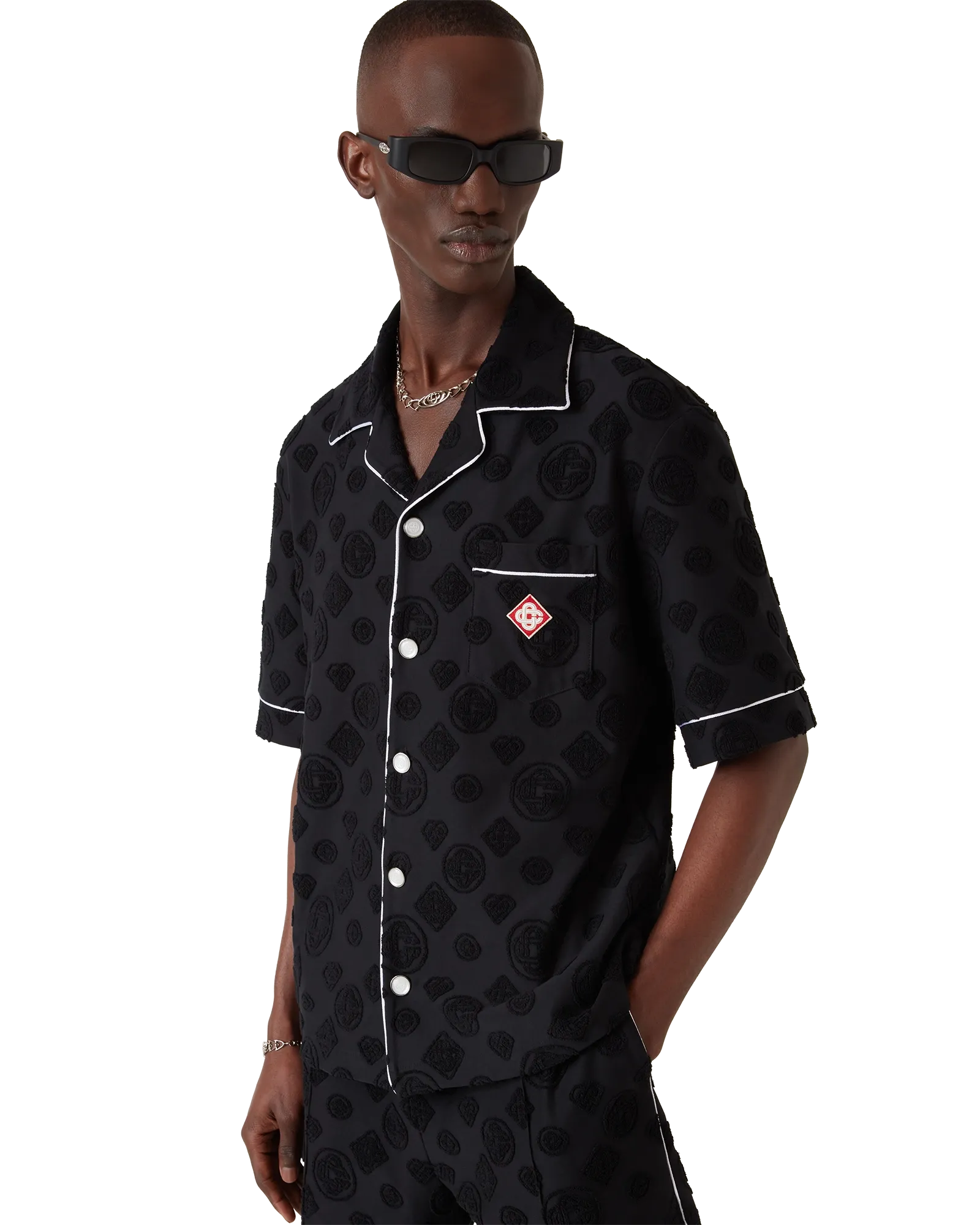 Towelling Monogram Short Sleeve Shirt - Image 4