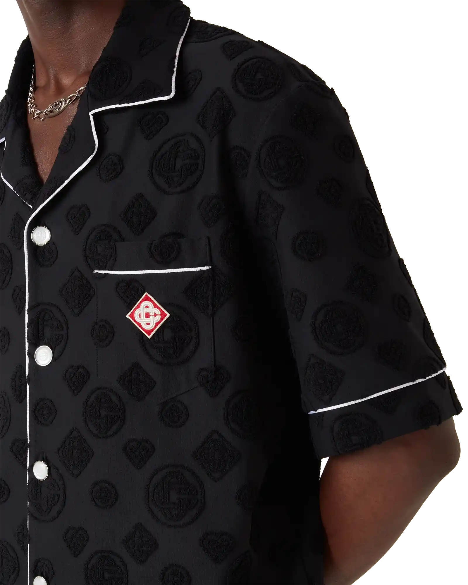 Towelling Monogram Short Sleeve Shirt - Image 5