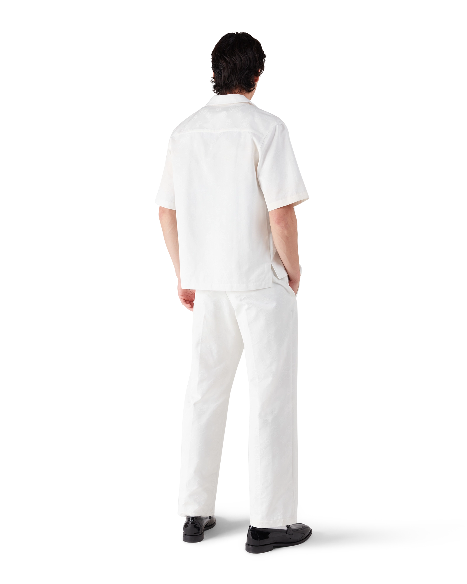 White Monogram Short Sleeve Shirt - Image 3