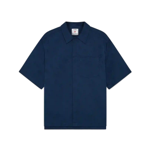 Navy Monogram Short Sleeve Shirt