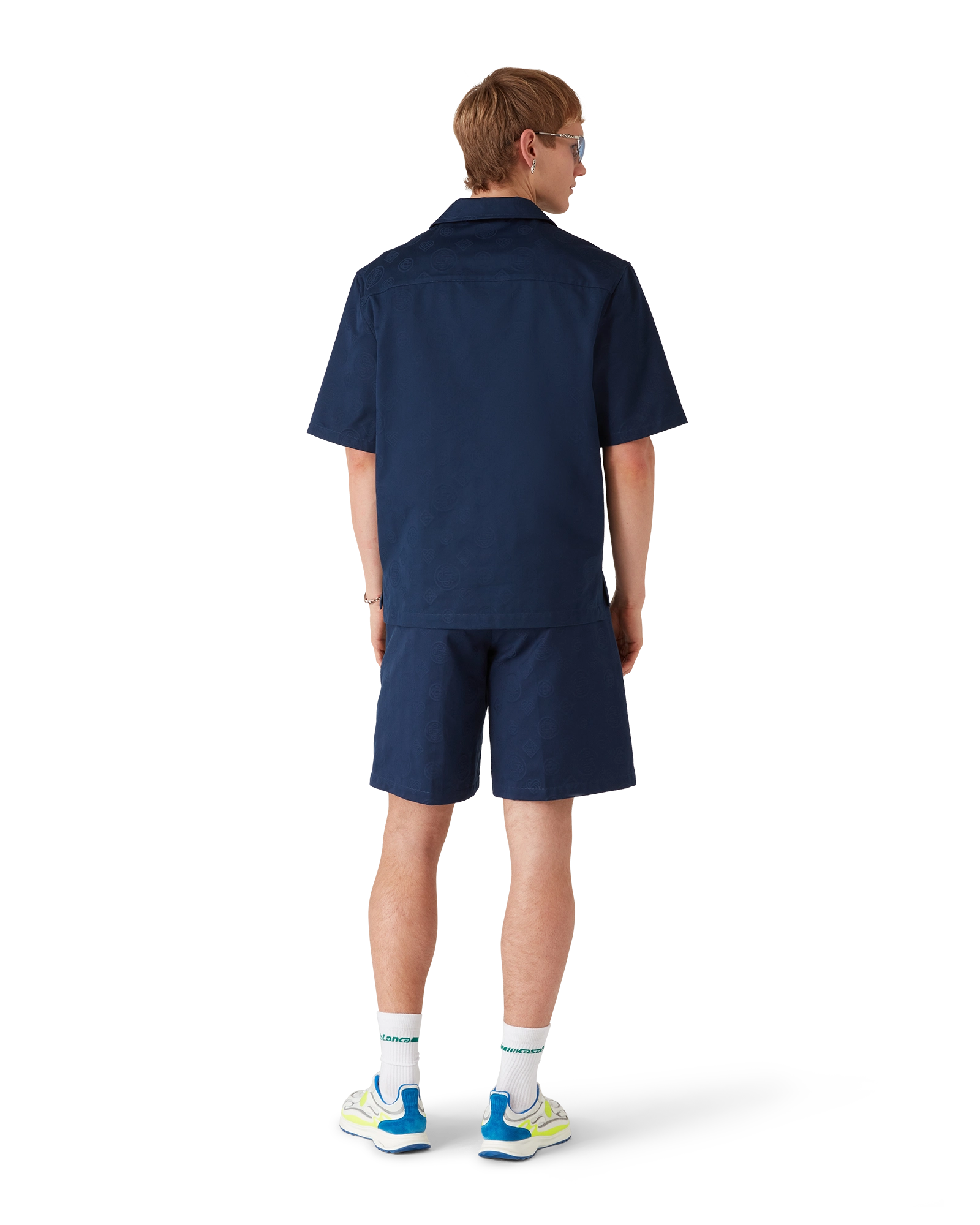Navy Monogram Short Sleeve Shirt - Image 3