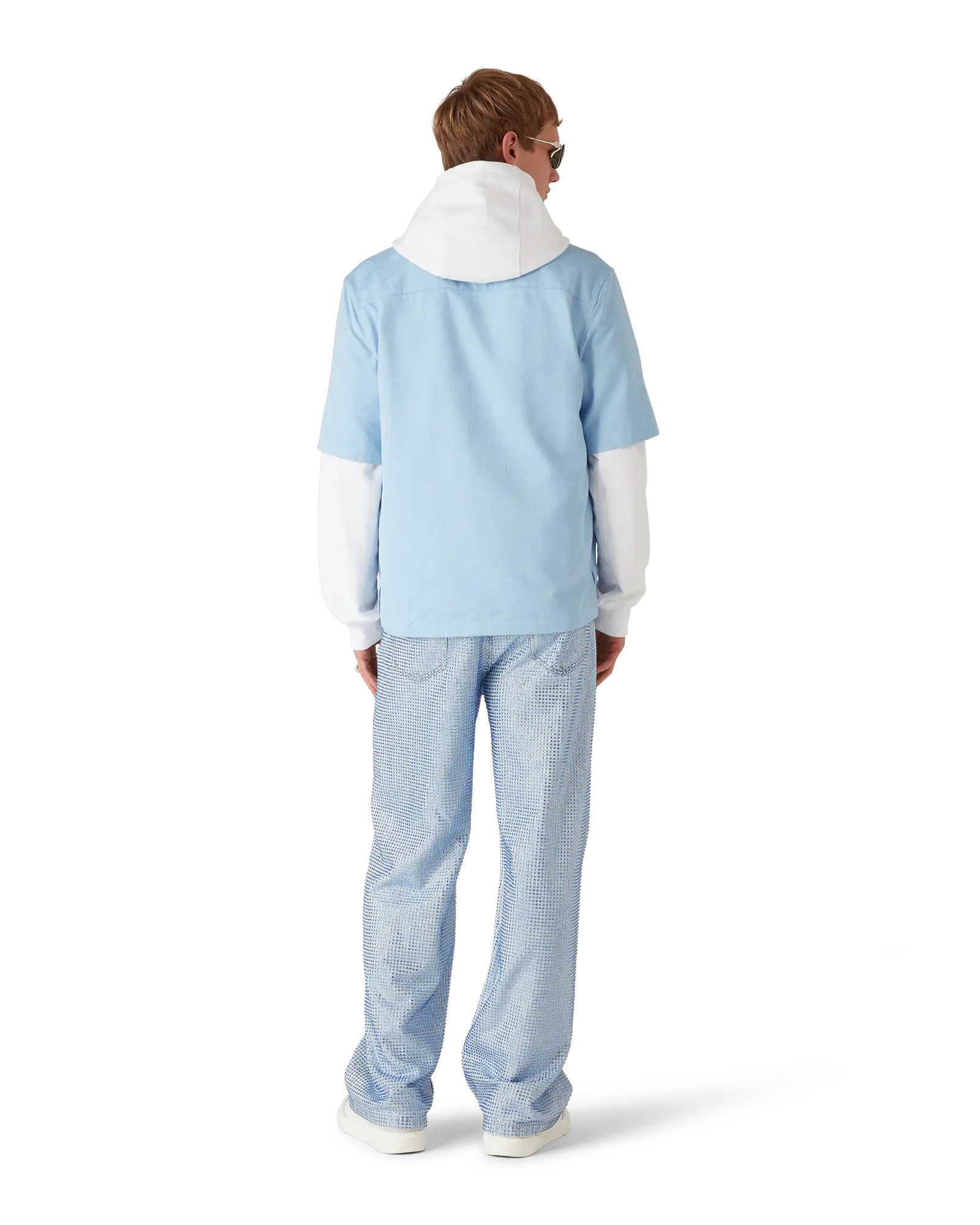 Light Blue Monogram Short Sleeve Shirt - Image 3