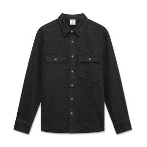 Black Laser Long Sleeve Denim Shirt