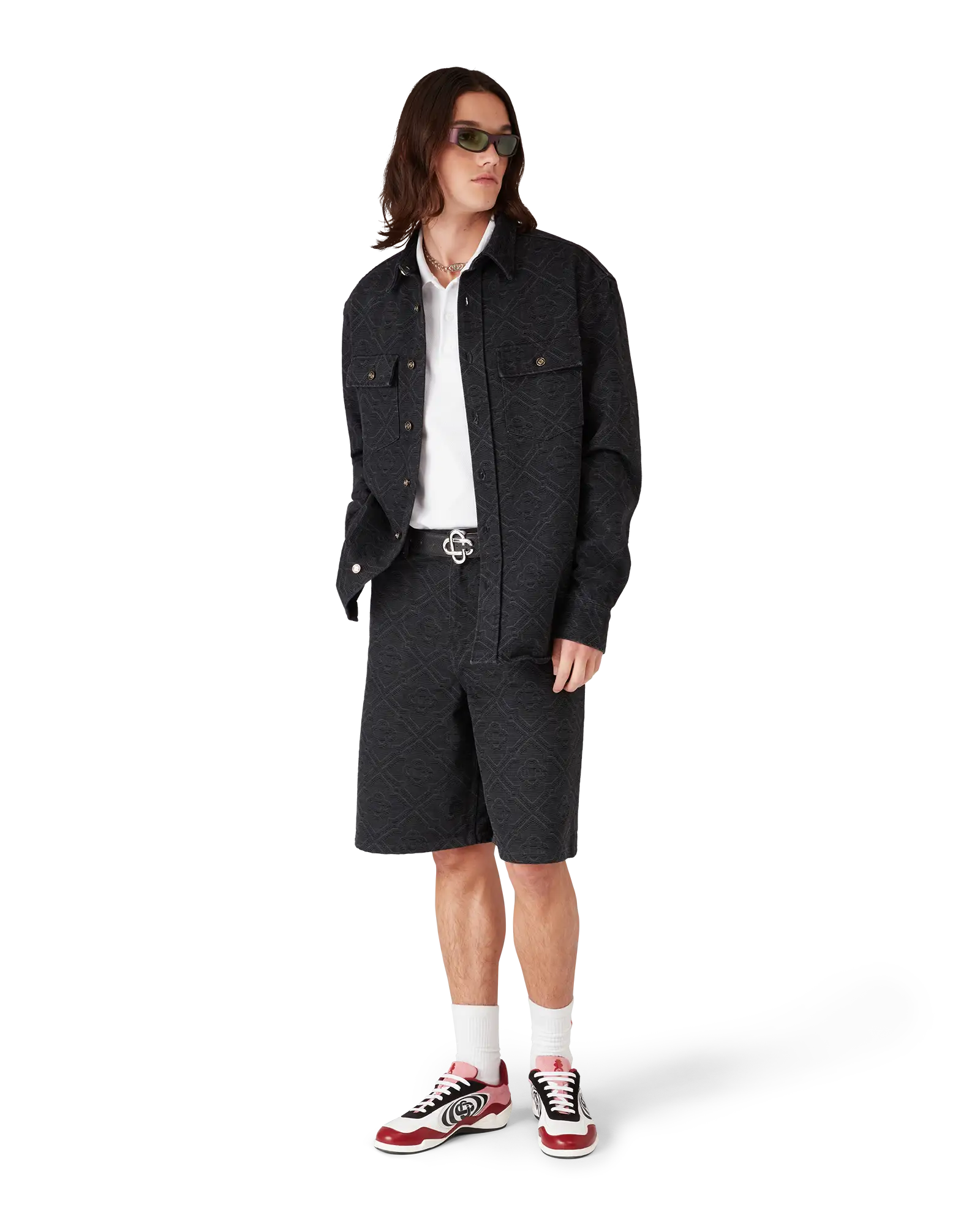 Black Laser Long Sleeve Denim Shirt - Image 2