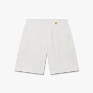 White Monogram Shorts