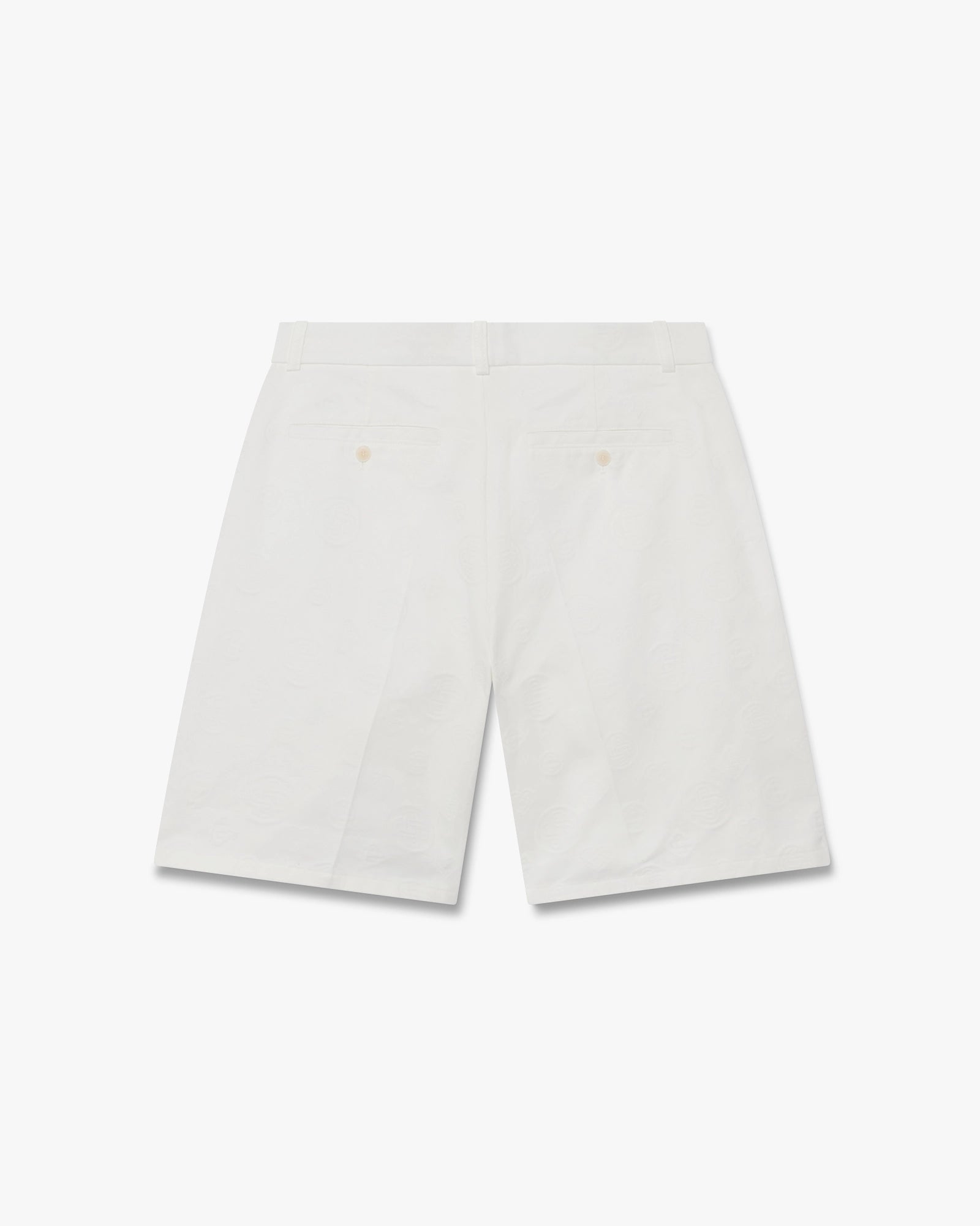 White Monogram Shorts - Image 2