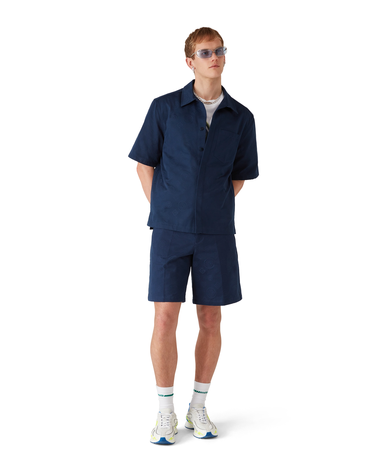 Navy Monogram Shorts - Image 2
