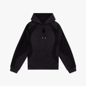 Black Squash Logo Flock Print Hooded Sweatshirt