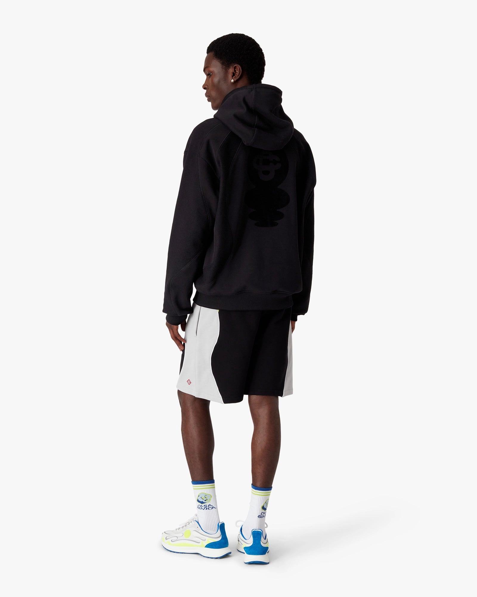 Black Squash Logo Flock Print Hooded Sweatshirt - Image 3