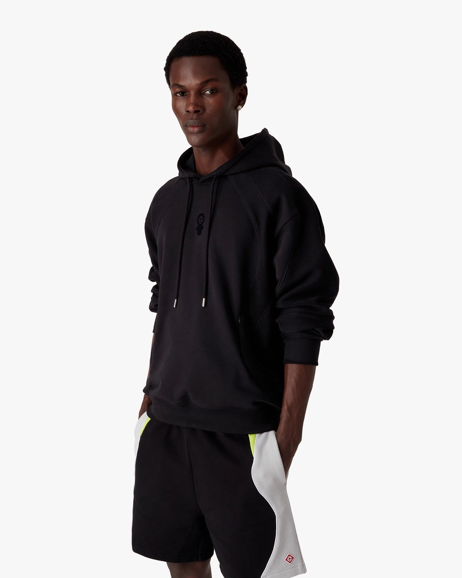Black Squash Logo Flock Print Hooded Sweatshirt - Image 4