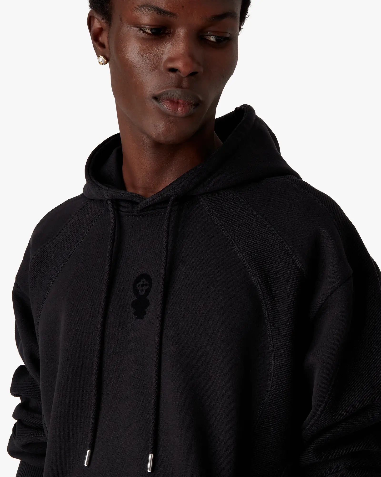 Black Squash Logo Flock Print Hooded Sweatshirt - Image 5