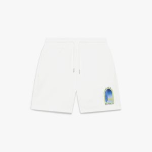 White & Lime L'Arche Sweatshorts