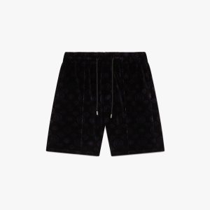 Purple Monogram Velour Shorts