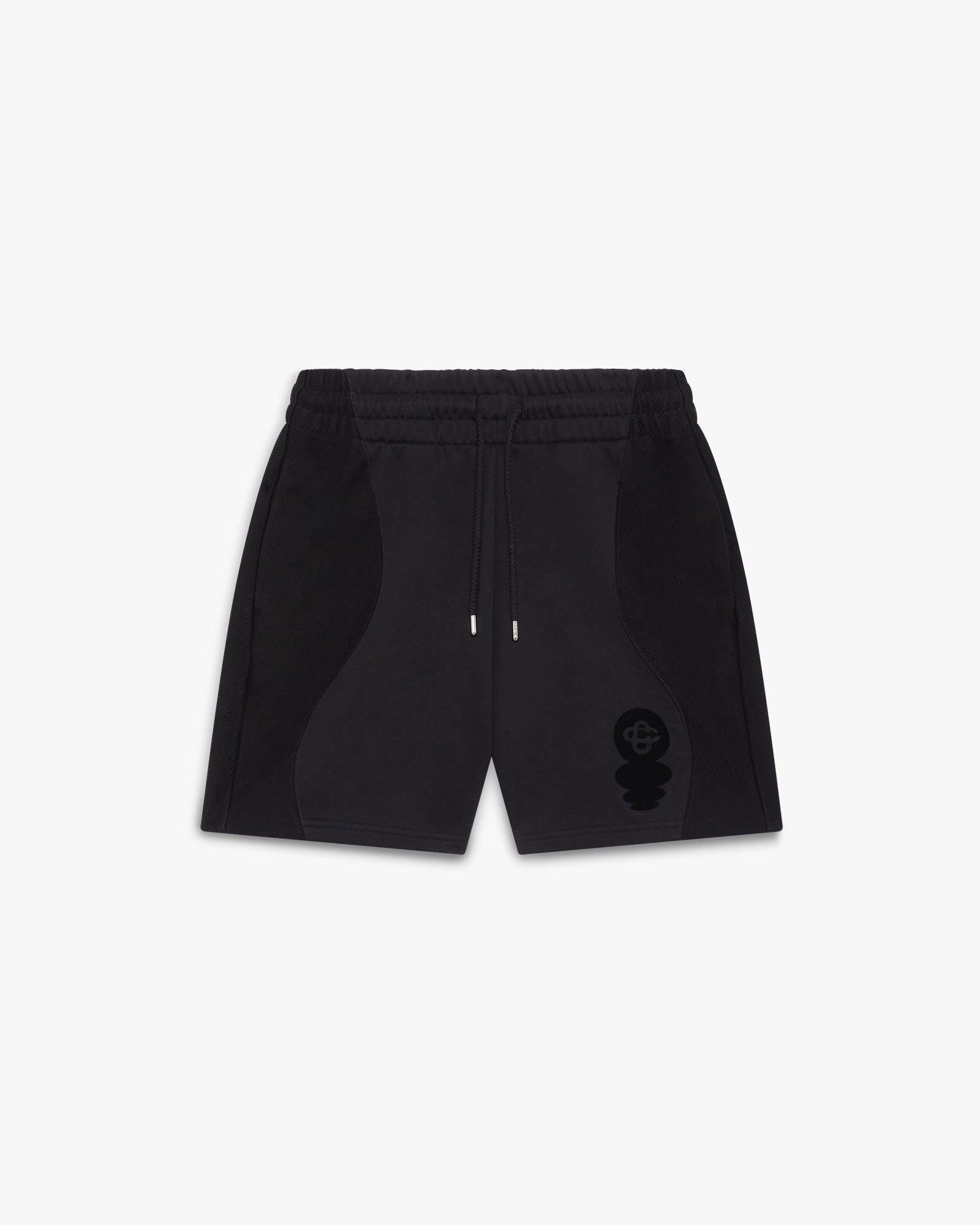 Black Squash Logo Flock Print Sweatshorts