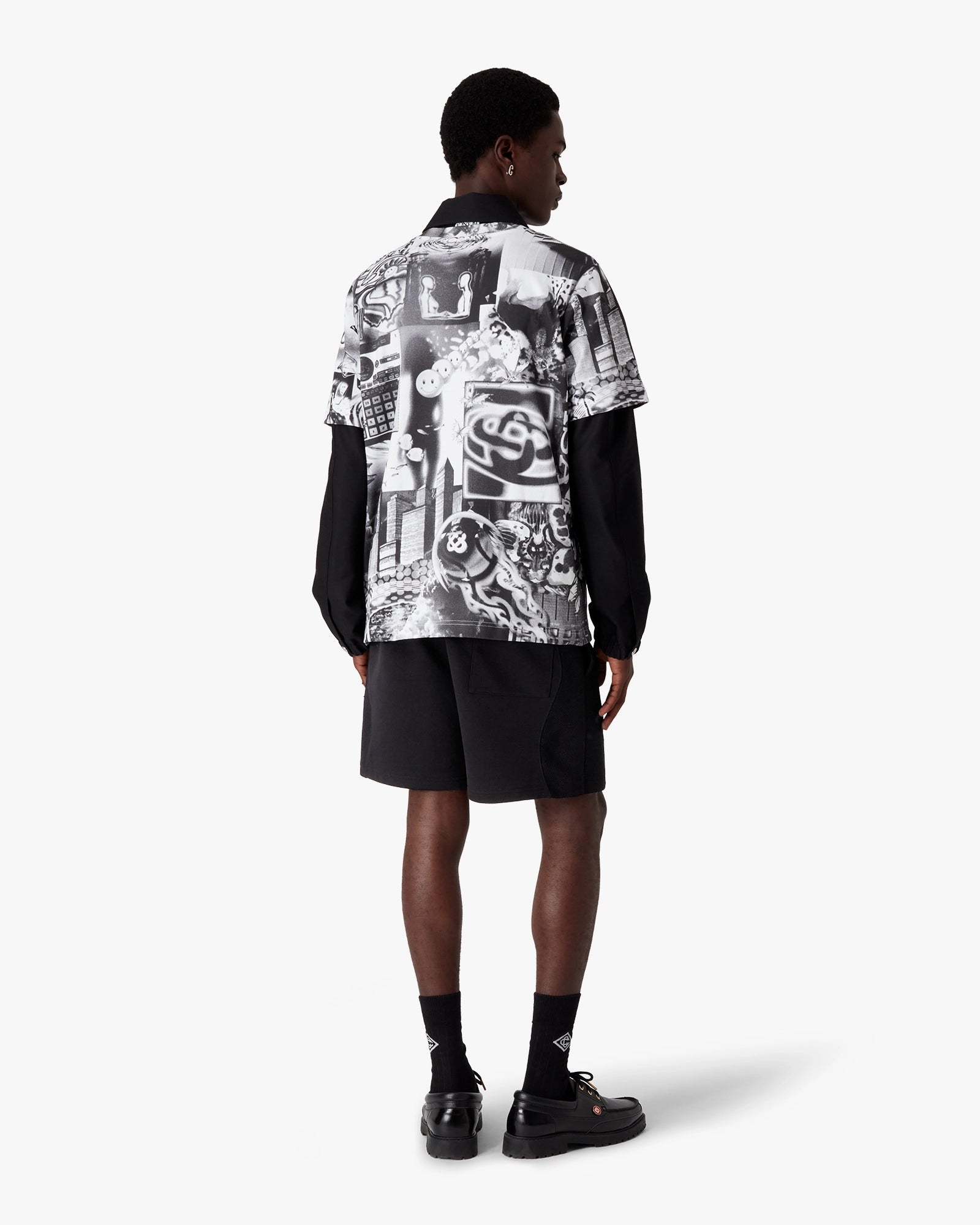 Black Squash Logo Flock Print Sweatshorts - Image 3