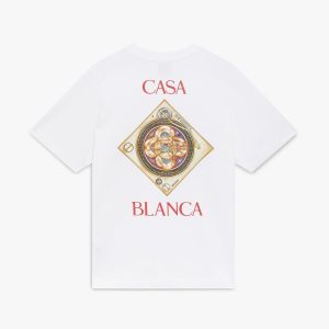 White Plafond Orne De Musique Short Sleeve T-Shirt
