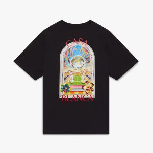 Black Tennis Landscape Short Sleeve T-Shirt