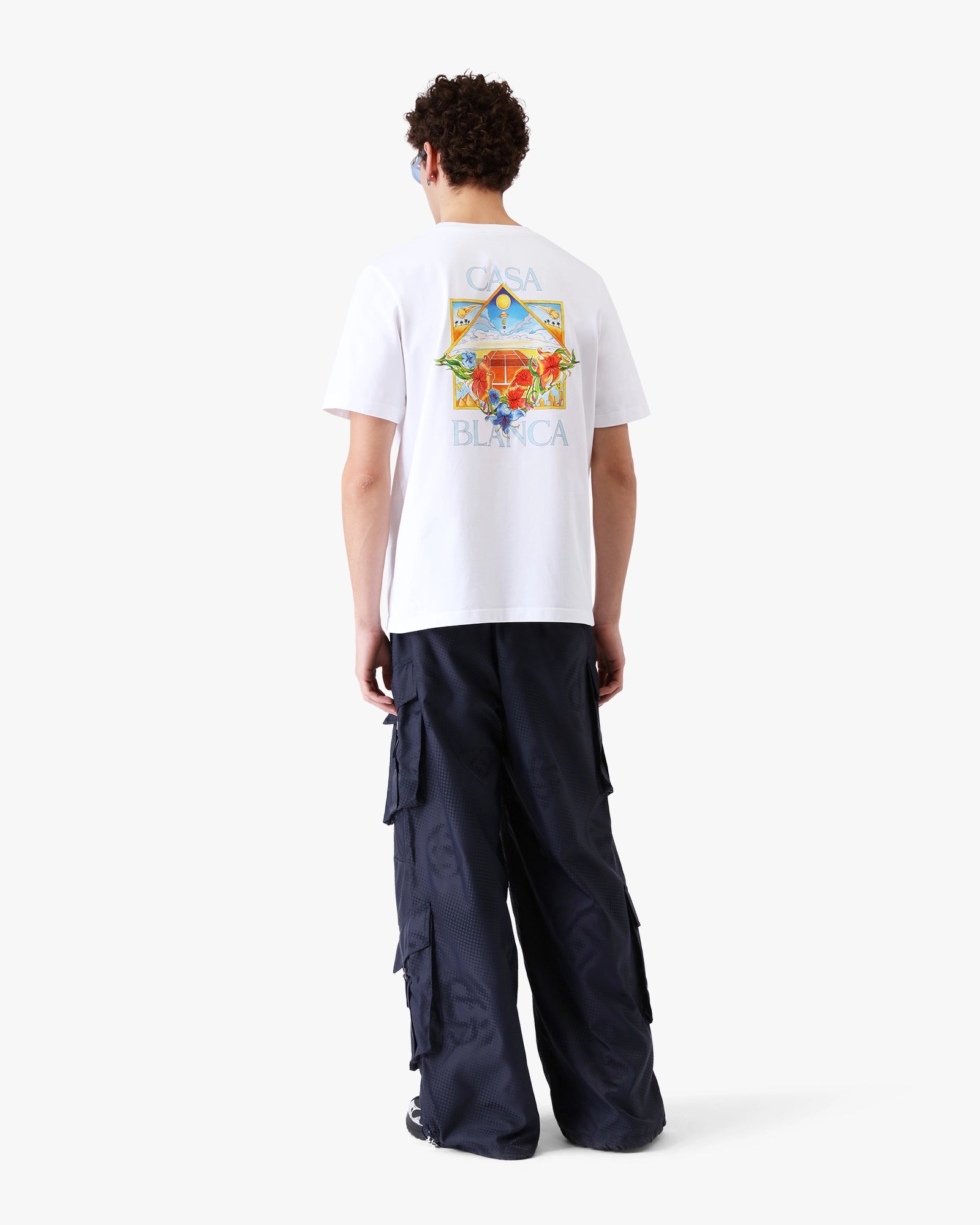 White Flower Court Icon Short Sleeve T-Shirt - Image 2