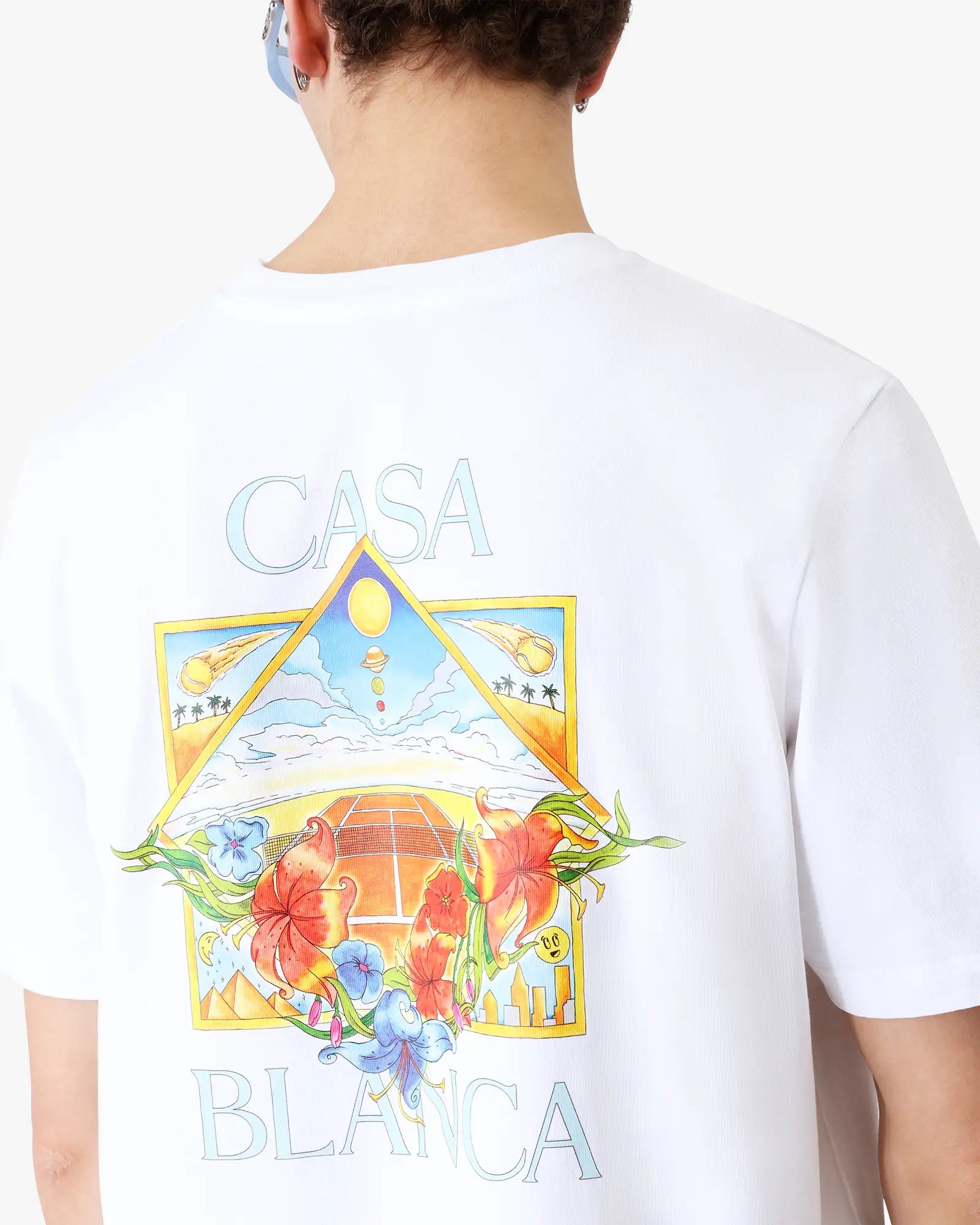 White Flower Court Icon Short Sleeve T-Shirt - Image 5