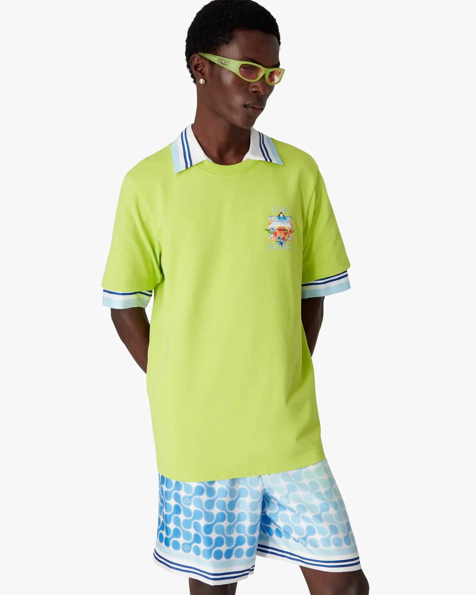 Lime Flower Court Icon Short Sleeve T-Shirt - Image 4