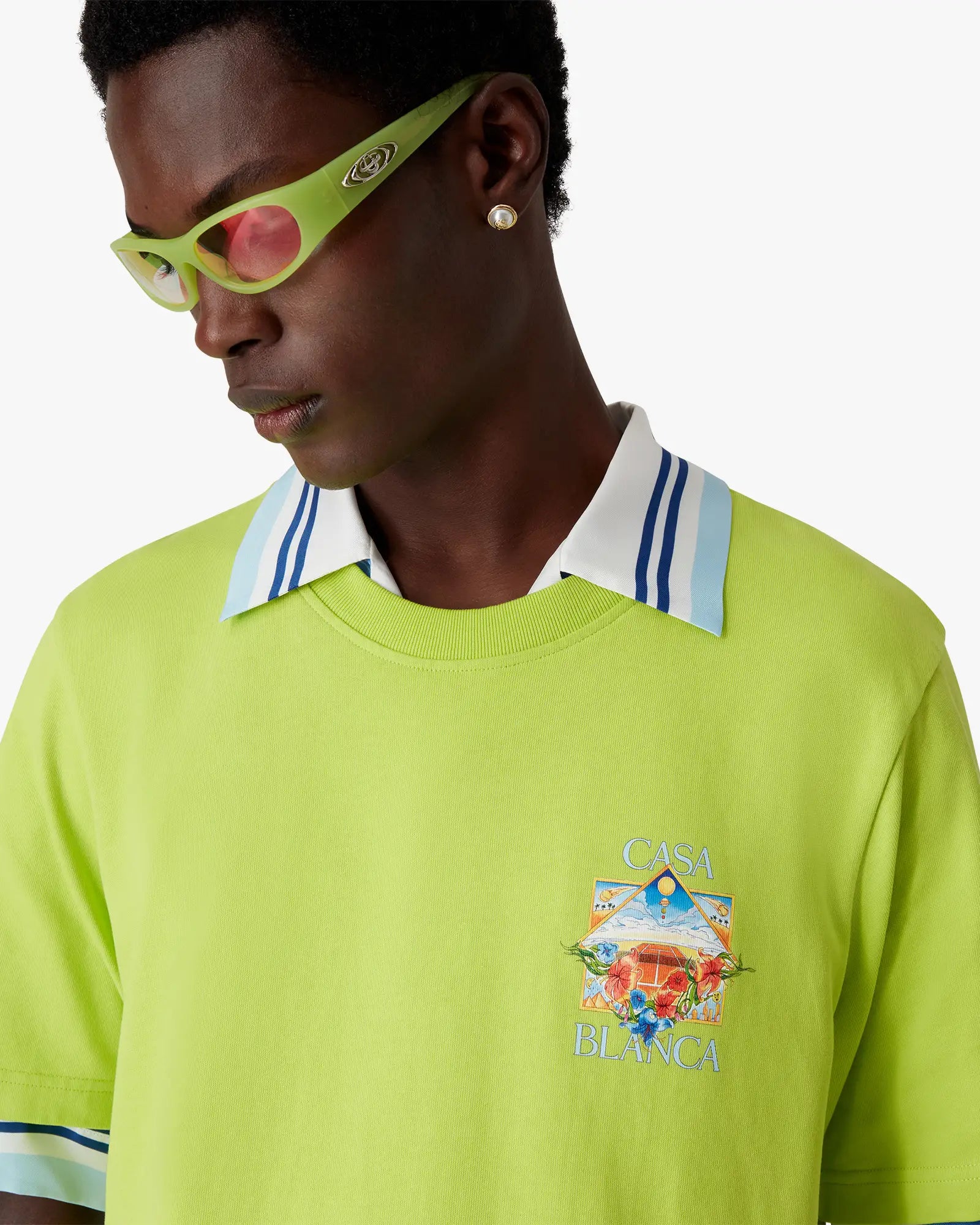 Lime Flower Court Icon Short Sleeve T-Shirt - Image 5