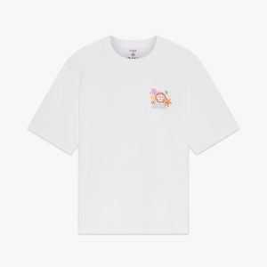 White Collage D'Icones Graphiques Short Sleeve T-Shirt