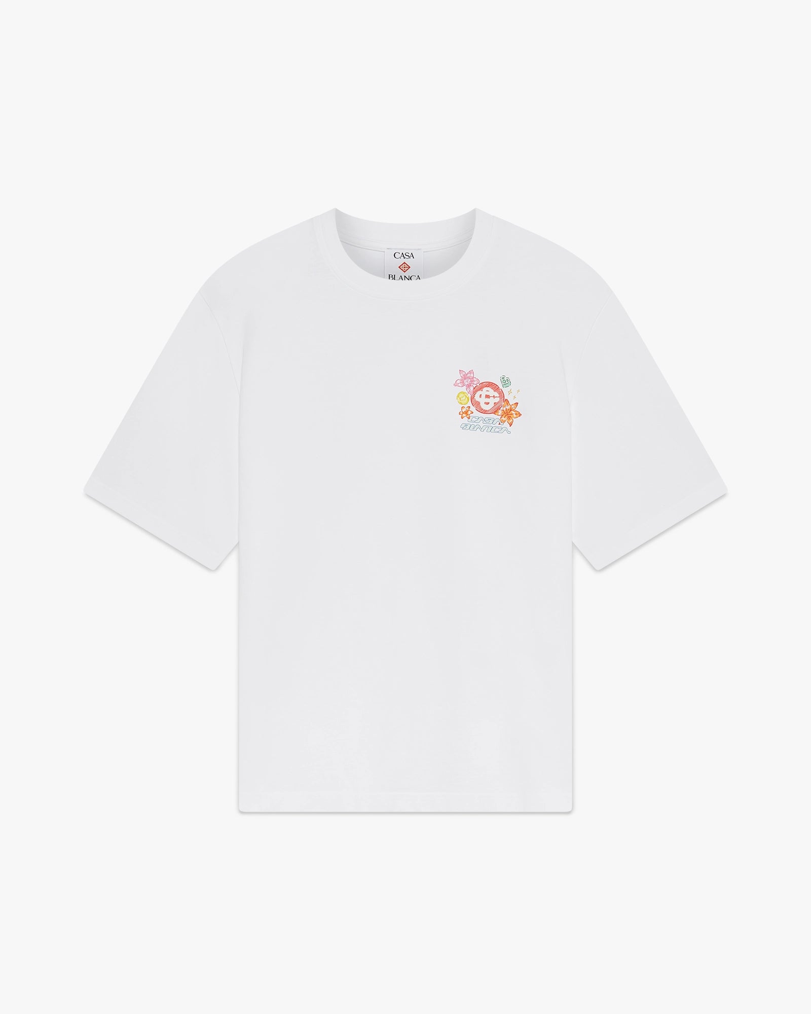 White Collage D'Icones Graphiques Short Sleeve T-Shirt