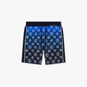 Navy Gradient Monogram Knitted Shorts