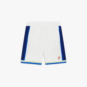 White & Blue Crochet Shorts