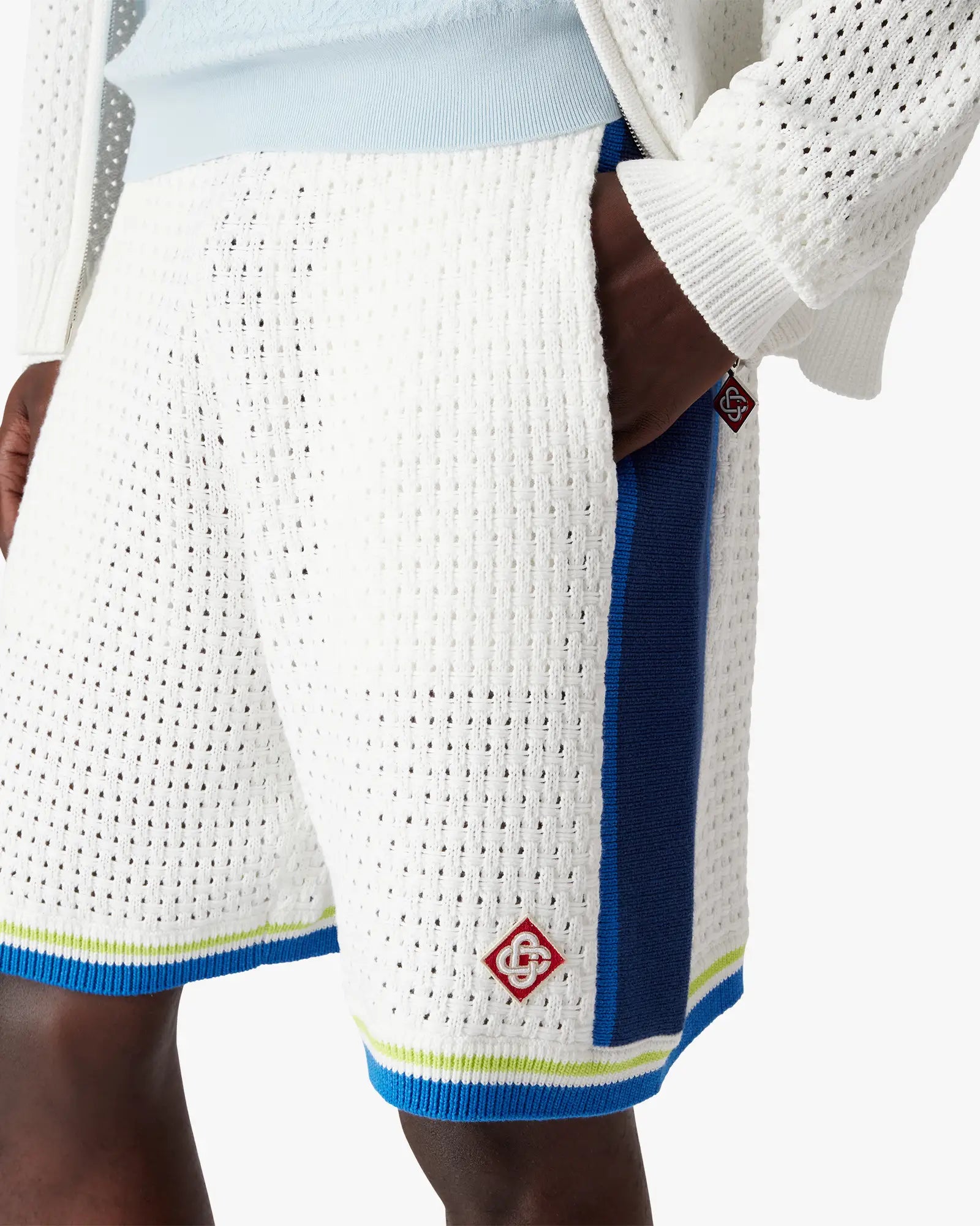 White & Blue Crochet Shorts - Image 5