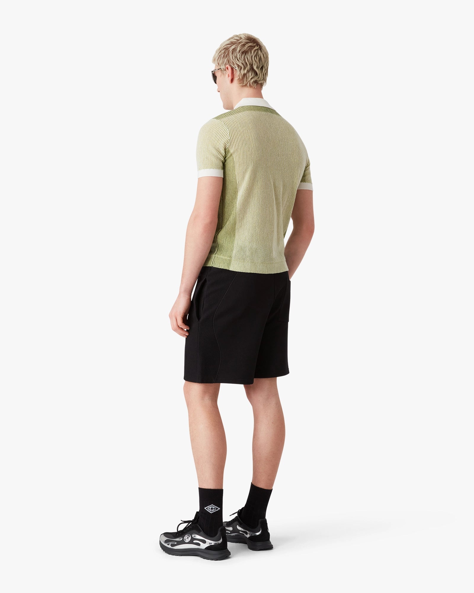 Vertical Stripe Short Sleeve Polo Shirt - Image 3