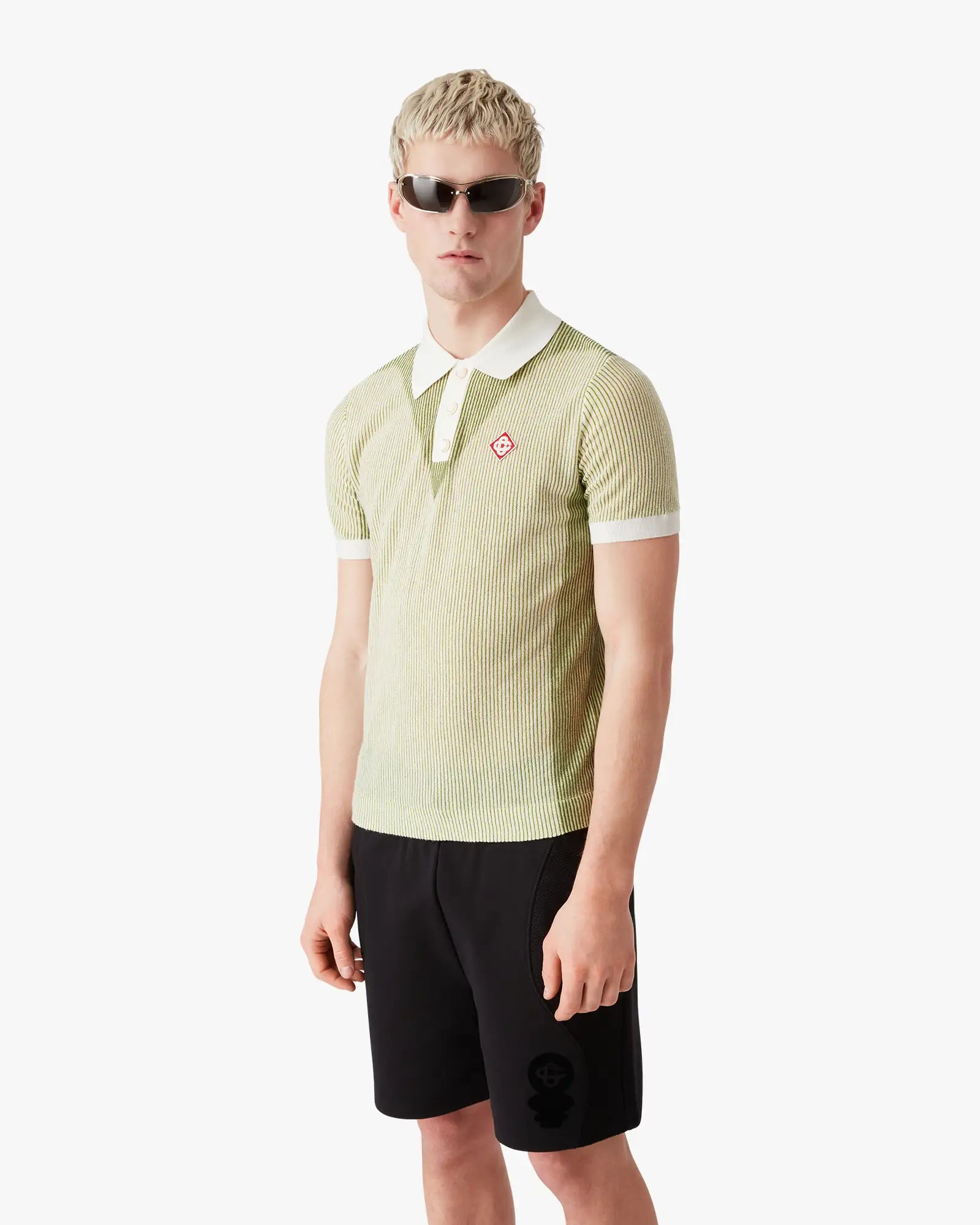 Vertical Stripe Short Sleeve Polo Shirt - Image 4