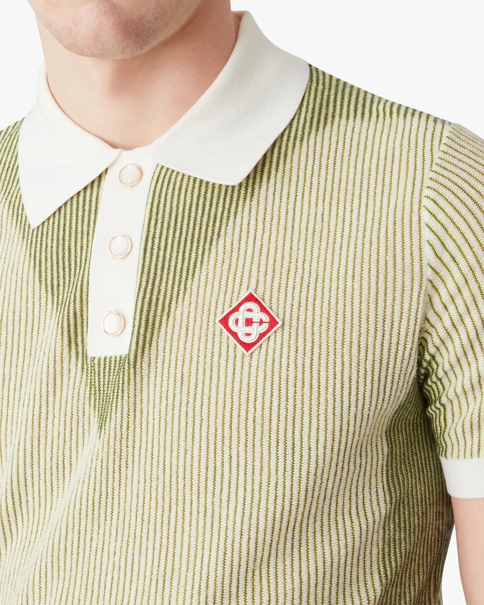 Vertical Stripe Short Sleeve Polo Shirt - Image 5