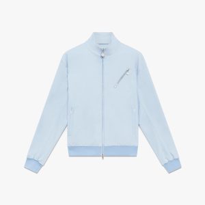 Pale Blue Jacquard Zip Jacket