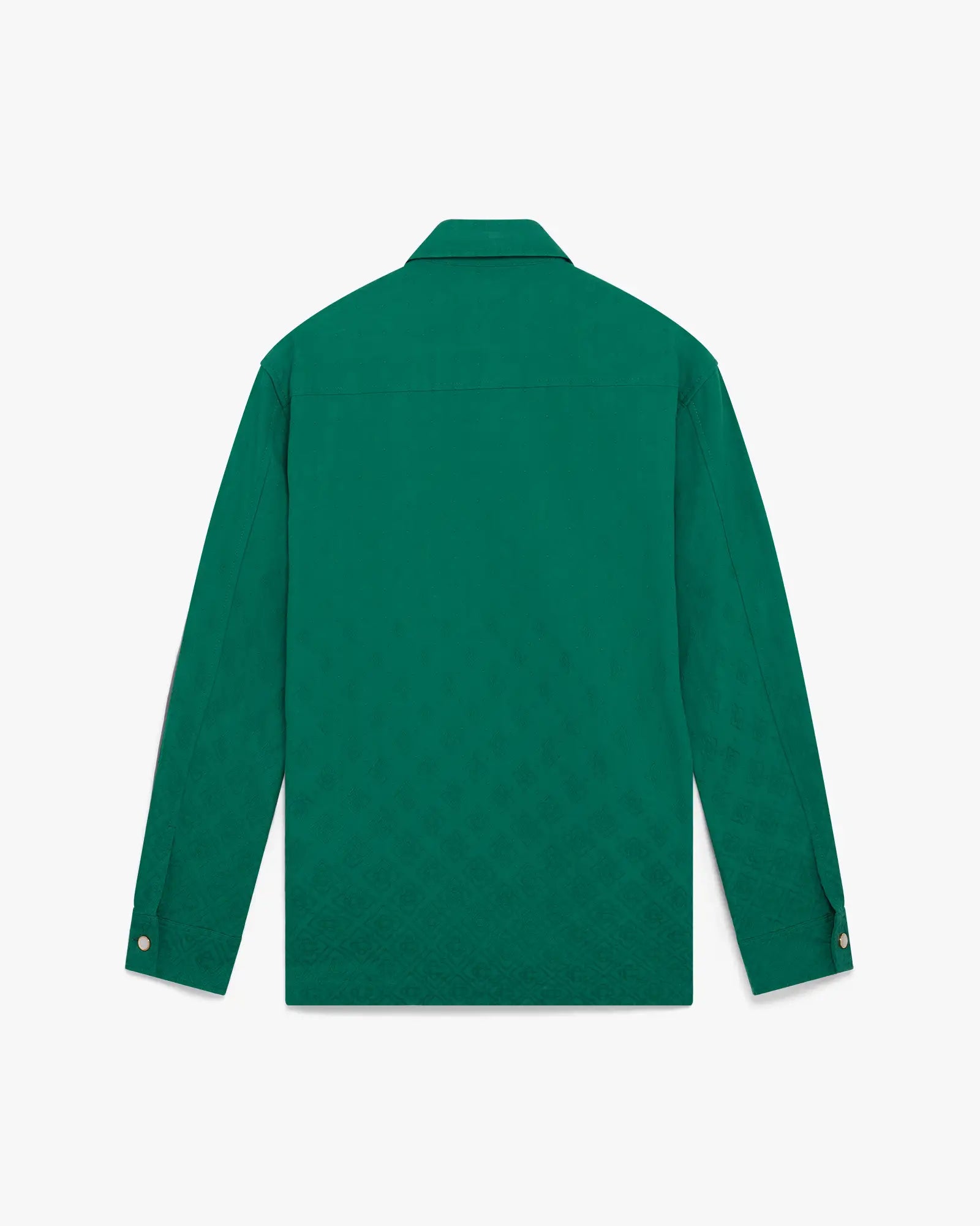 Green Pique Monogram Long Sleeve Shirt - Image 2