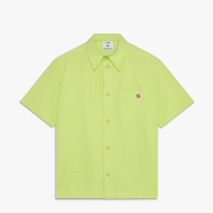 Lime Pique Monogram Short Sleeve Shirt