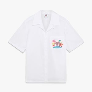 Collage D'Icones Graphiques Embroidered Short Sleeve Shirt