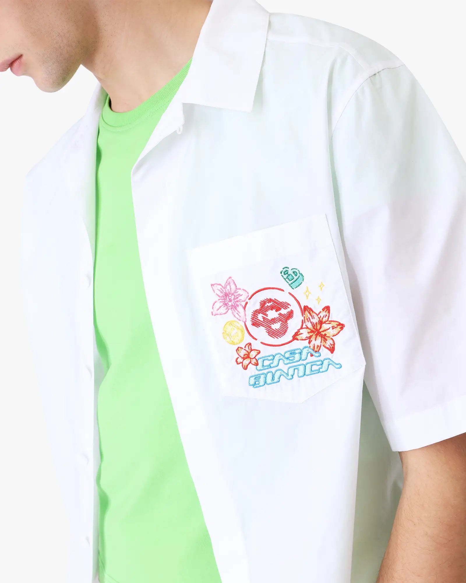 Collage D'Icones Graphiques Embroidered Short Sleeve Shirt - Image 5