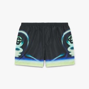 Black Sporchid Printed Swim Shorts