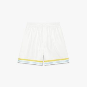 White Tennis Landscape Silk Shorts
