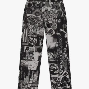 Rave Collage Straight Leg Jeans