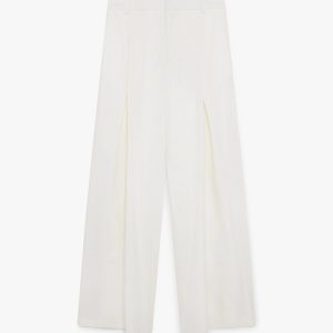 White Pleated Baggy Trousers